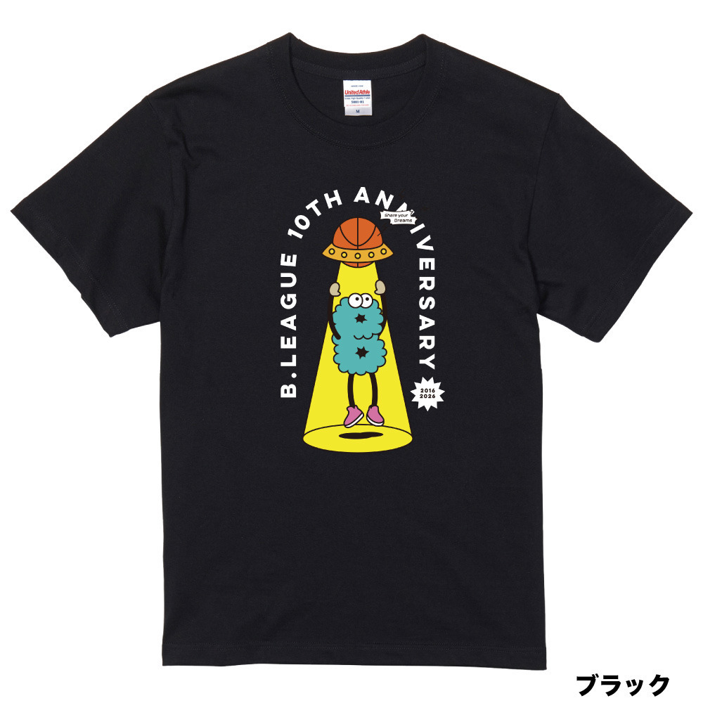 【全5色】B.LEAGUE 10th ANNIVERSARY Alien グラフィックTシャツ 詳細画像 ブラック 1