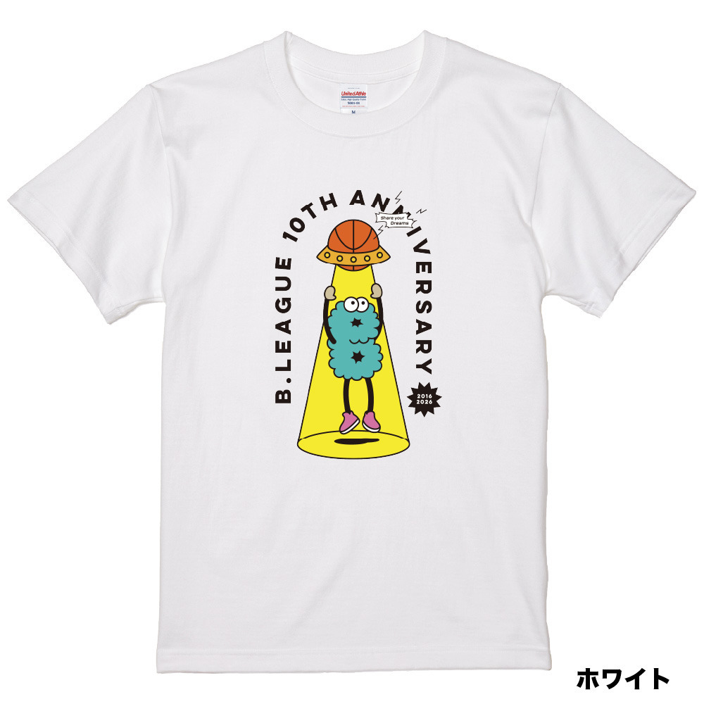 【全5色】B.LEAGUE 10th ANNIVERSARY Alien グラフィックTシャツ 詳細画像 ホワイト 1