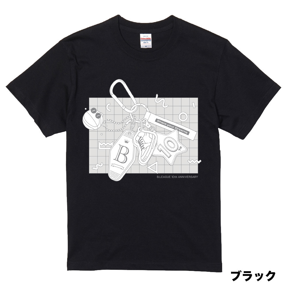 【全5色】B.LEAGUE 10th ANNIVERSARY Key chain グラフィックTシャツ 詳細画像 ブラック 1