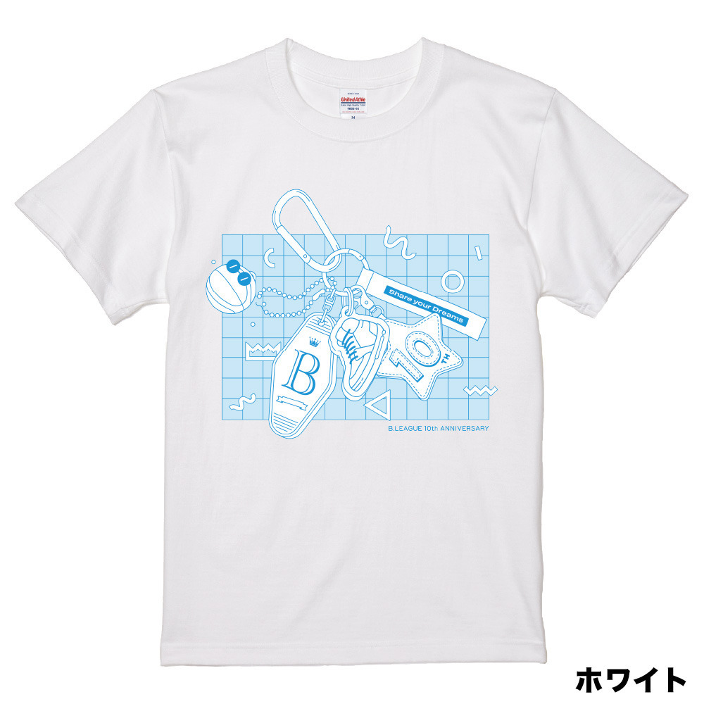 【全5色】B.LEAGUE 10th ANNIVERSARY Key chain グラフィックTシャツ 詳細画像 ホワイト 1