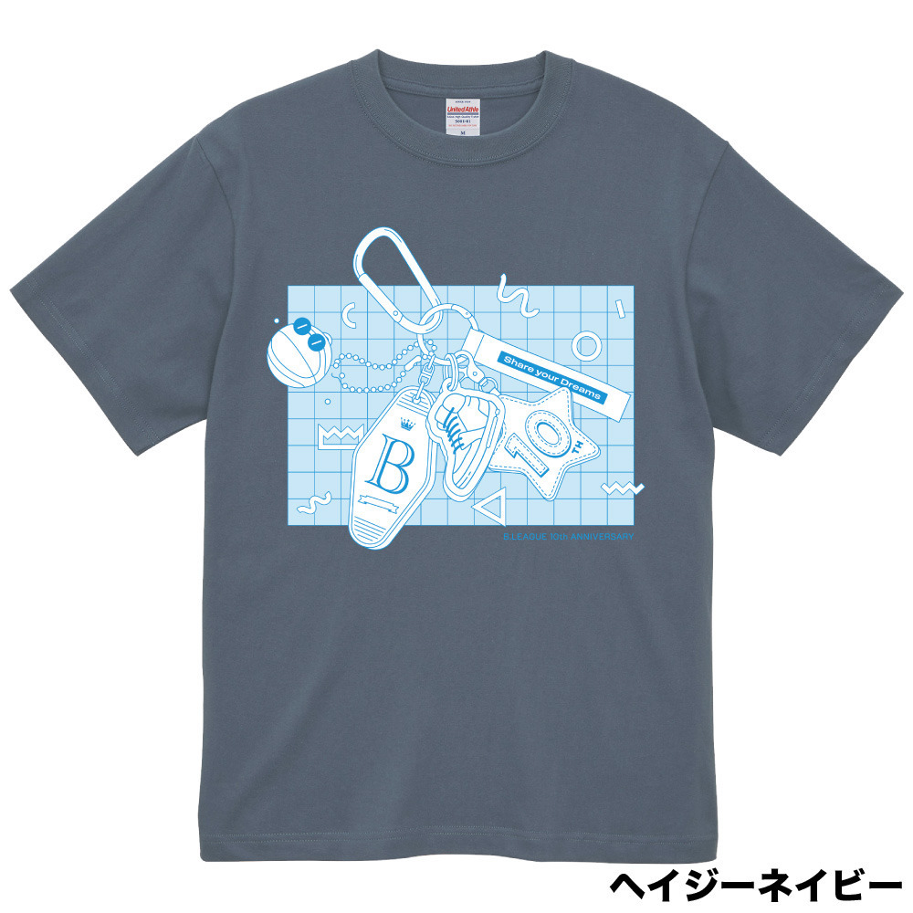 【全5色】B.LEAGUE 10th ANNIVERSARY Key chain グラフィックTシャツ 詳細画像 ヘイジーネイビー 1