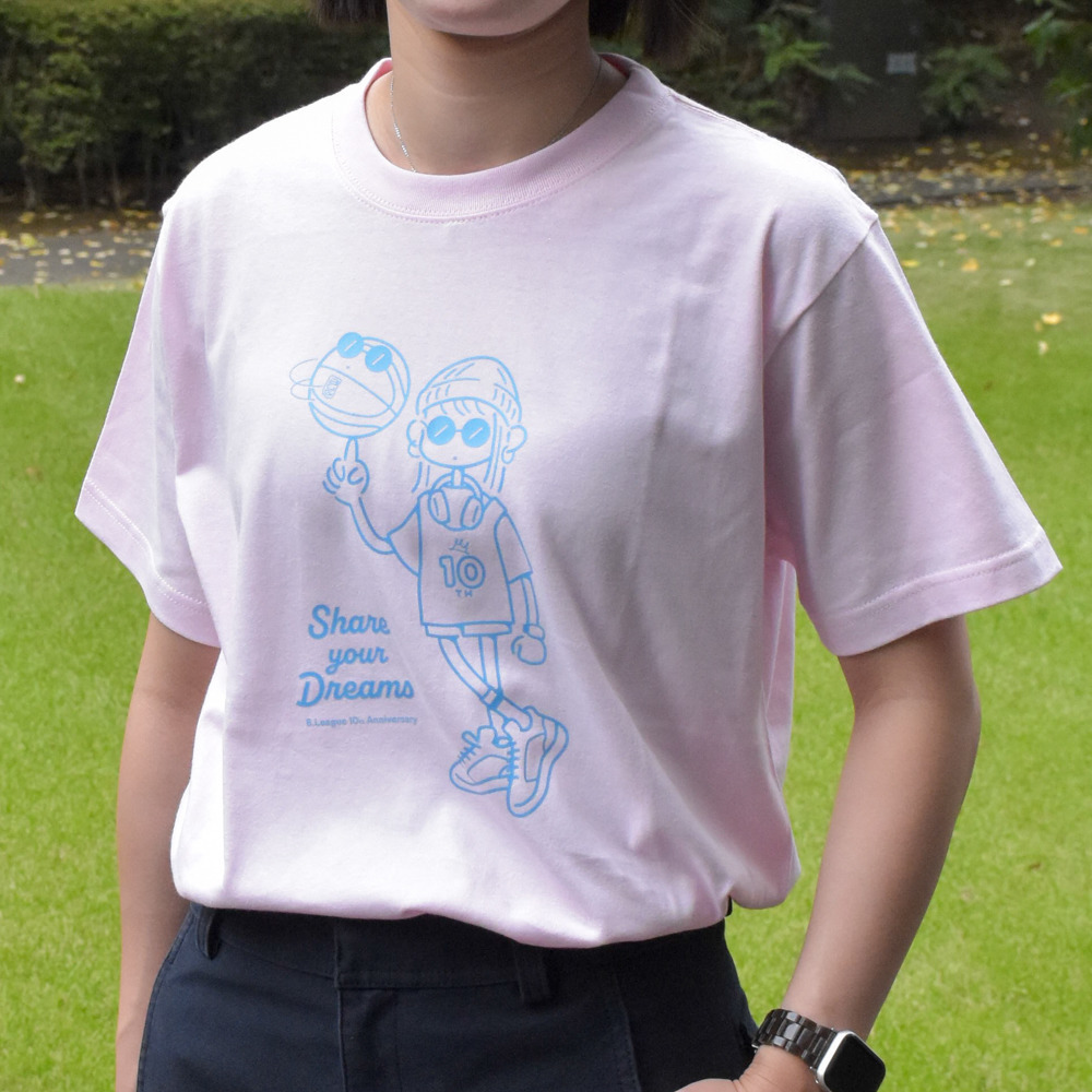 【全5色】B.LEAGUE 10th ANNIVERSARY Girl グラフィックTシャツ 詳細画像 ナチュラル 2