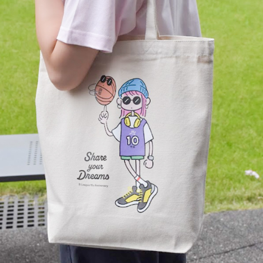 B.LEAGUE 10th ANNIVERSARY Girl グラフィック キャンバストートバッグ 詳細画像 2