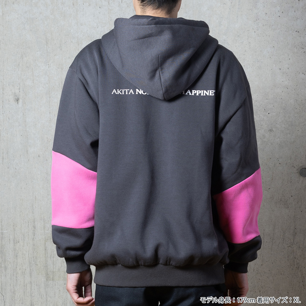 ANHジップパーカー 詳細画像 チャコールグレー&times;濃ピンク 8