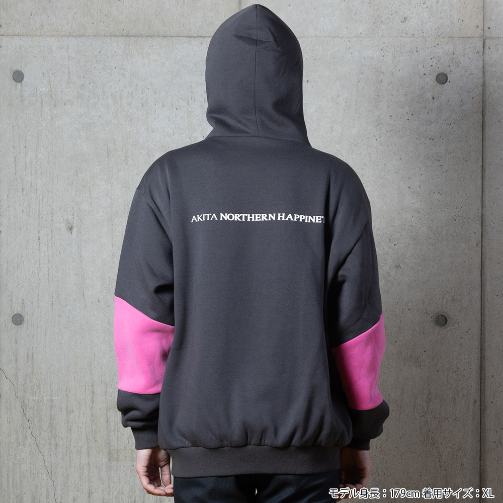 ANHジップパーカー 詳細画像 チャコールグレー&times;濃ピンク 9