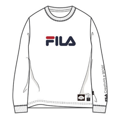 FILA_クルーネックロングTシャツ_フロントロゴ