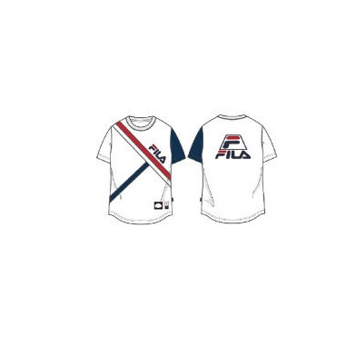 FILA_クルーネックTシャツ_斜めライン