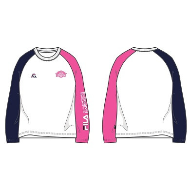 FILA_ロングTシャツ_ピンク×ネイビー