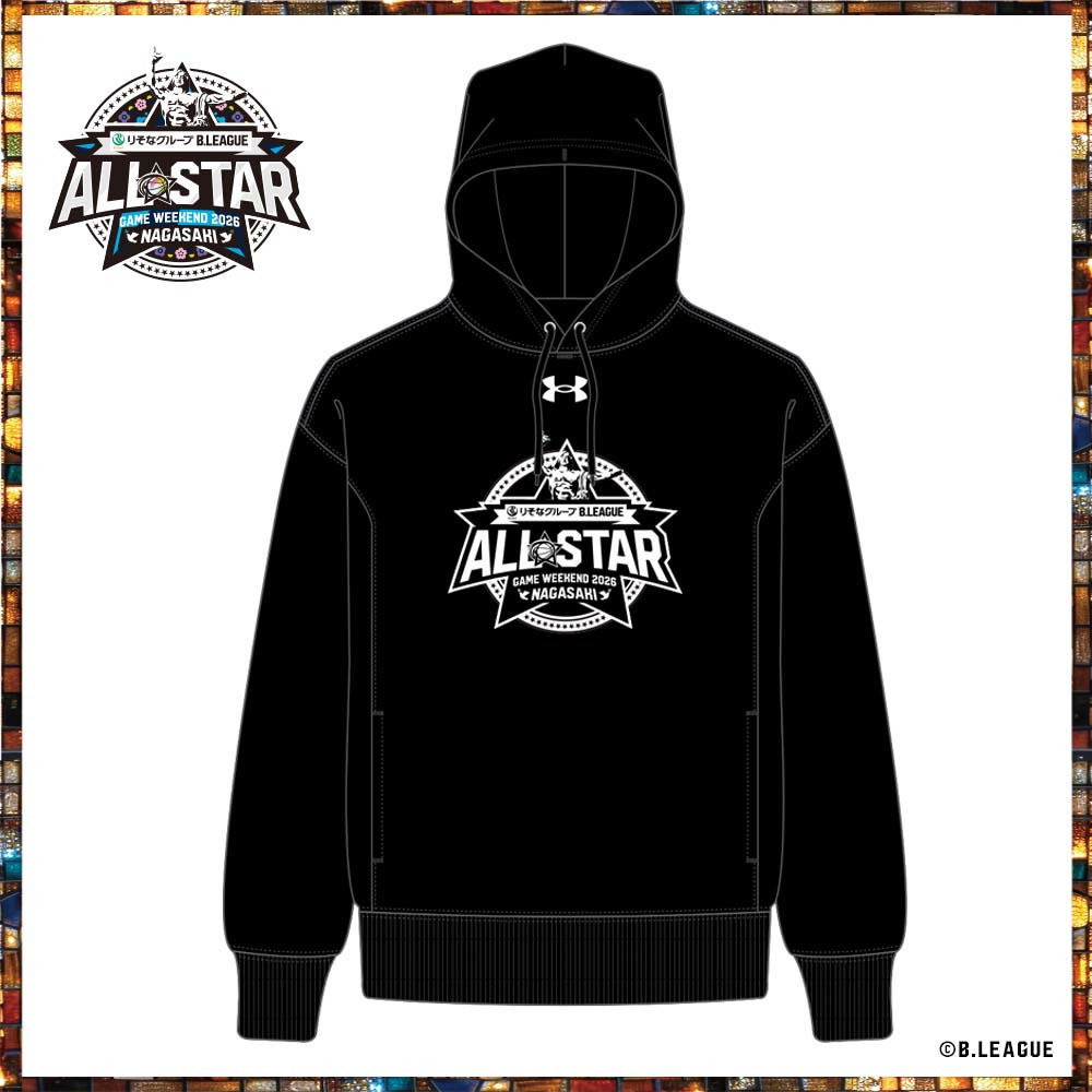 【事前販売】りそなグループ B.LEAGUE ALL-STAR GAME WEEKEND 2026 IN NAGASAKI スウェットフーディー 詳細画像 ブラック 1