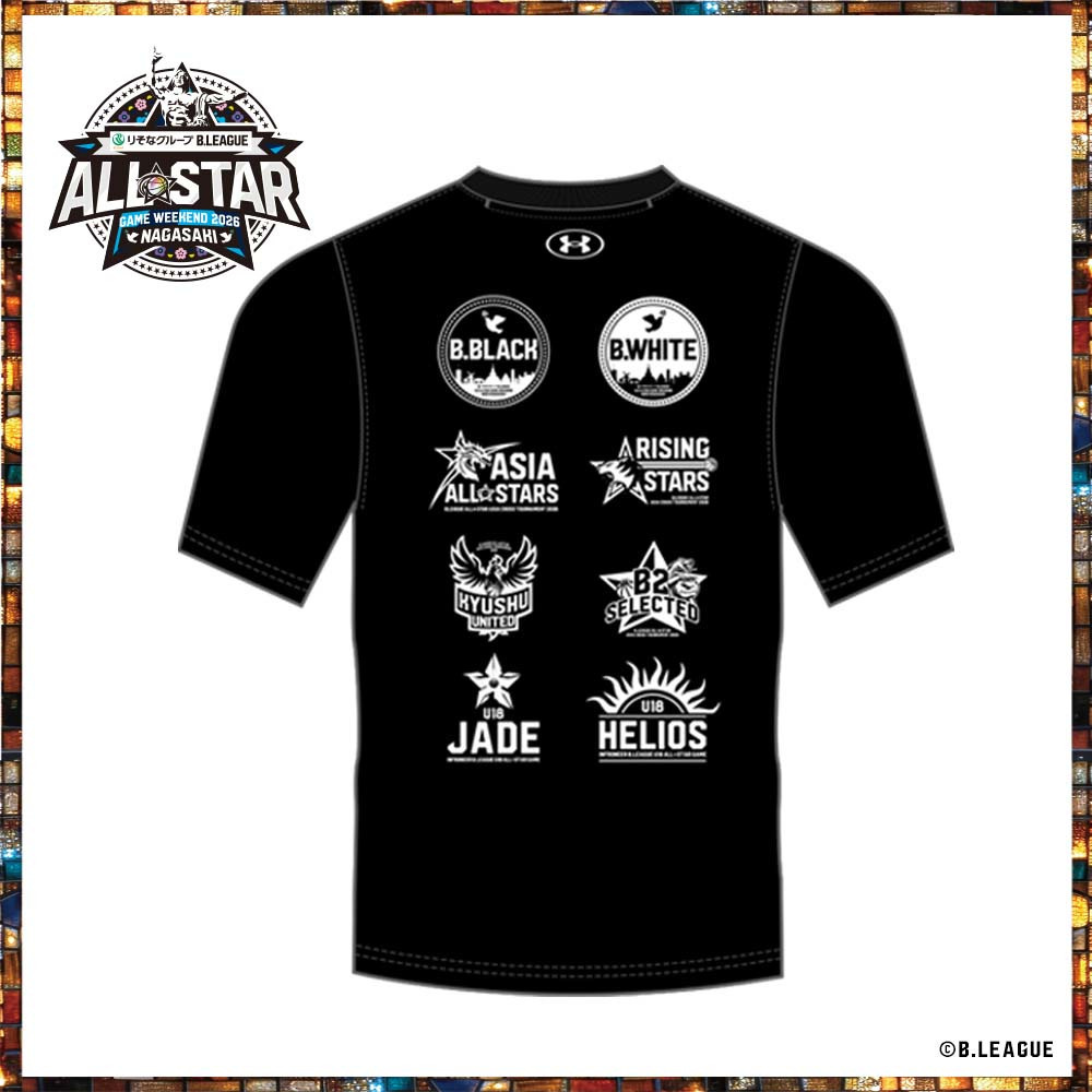 【事前販売】りそなグループ B.LEAGUE ALL-STAR GAME WEEKEND 2026 IN NAGASAKI 半袖Tシャツ＜B.BLACK＞ ネーム＆ナンバー加工あり 詳細画像 B.BLACK 2