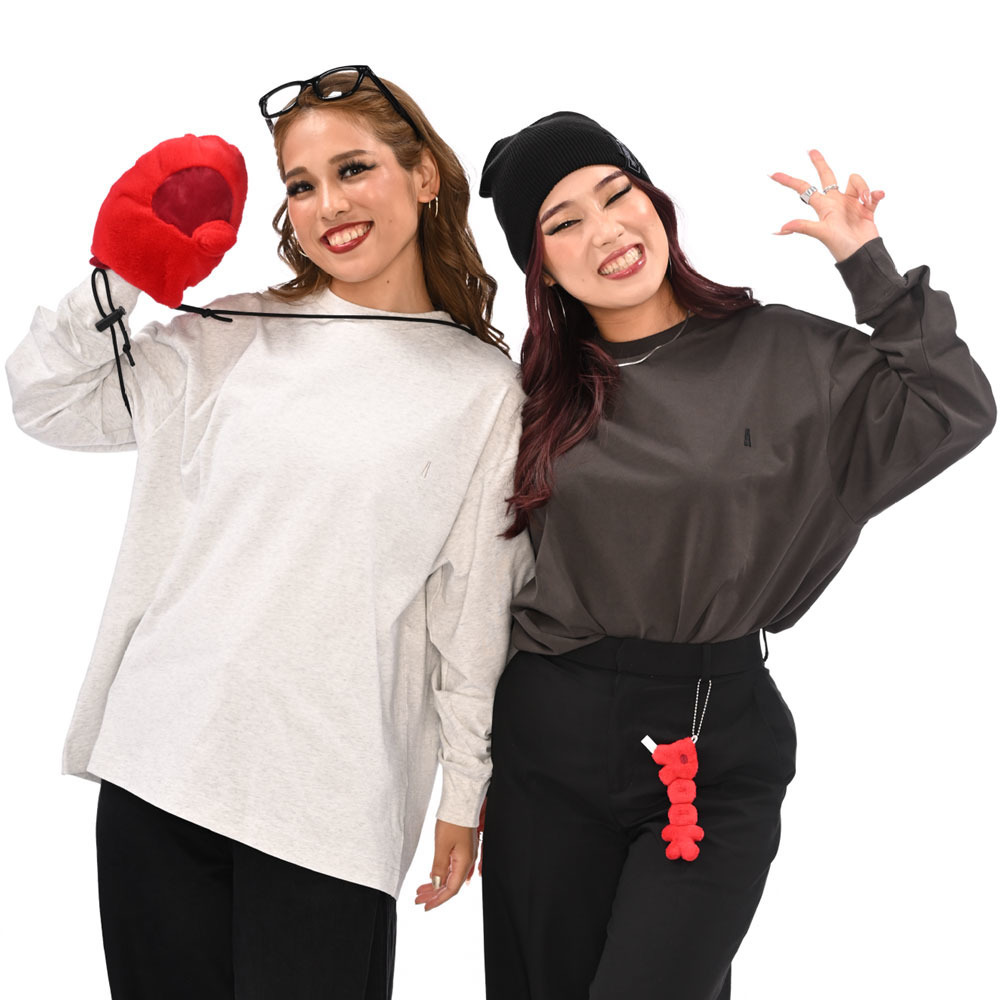 A刺繍ロングスリーブTシャツ 詳細画像 ライトグレー 1