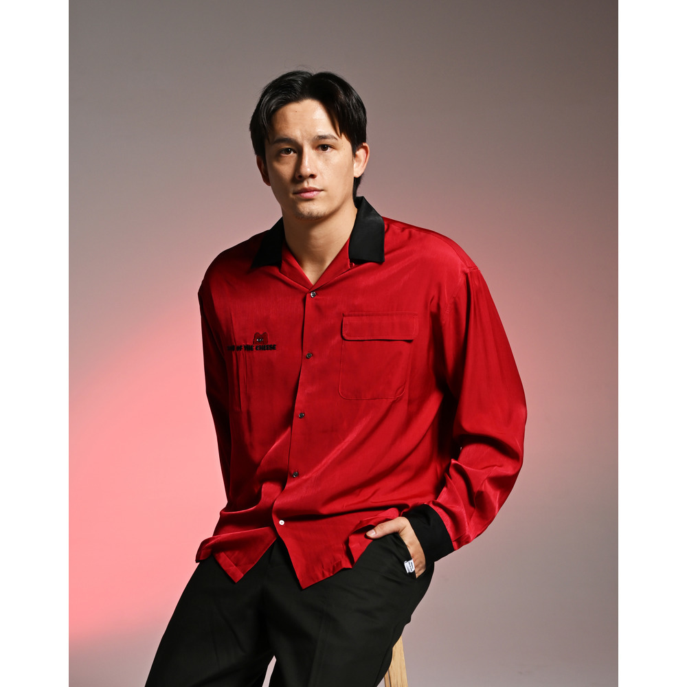 SOTC Embroidery Rayon Shirt RED 詳細画像 1