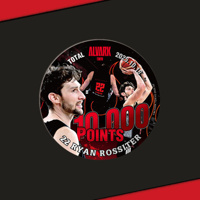 ロシター選手個人通算10000得点記念缶バッジ