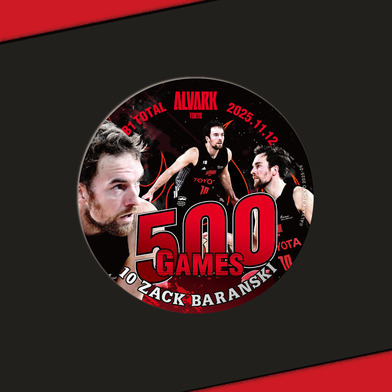 バランスキー選手B1個人通算500試合出場記念缶バッジ