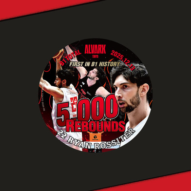 ロシター選手B1個人通算5,000リバウンド記念缶バッジ