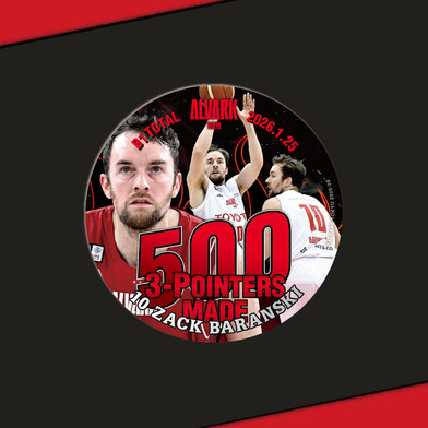 バランスキー選手B1個人通算500回3P記念缶バッジ