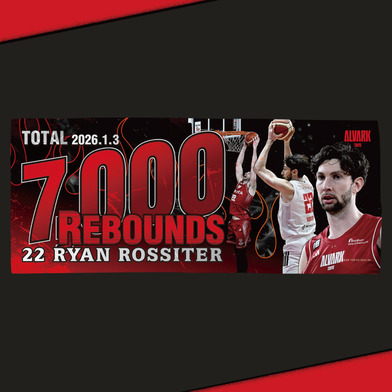 ロシター選手個人通算7,000リバウンド記念タオル