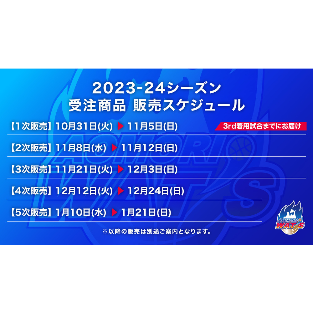 2023-24シーズン 青森ワッツオーセンティックユニフォーム【3rdユニフォーム】 詳細画像 5