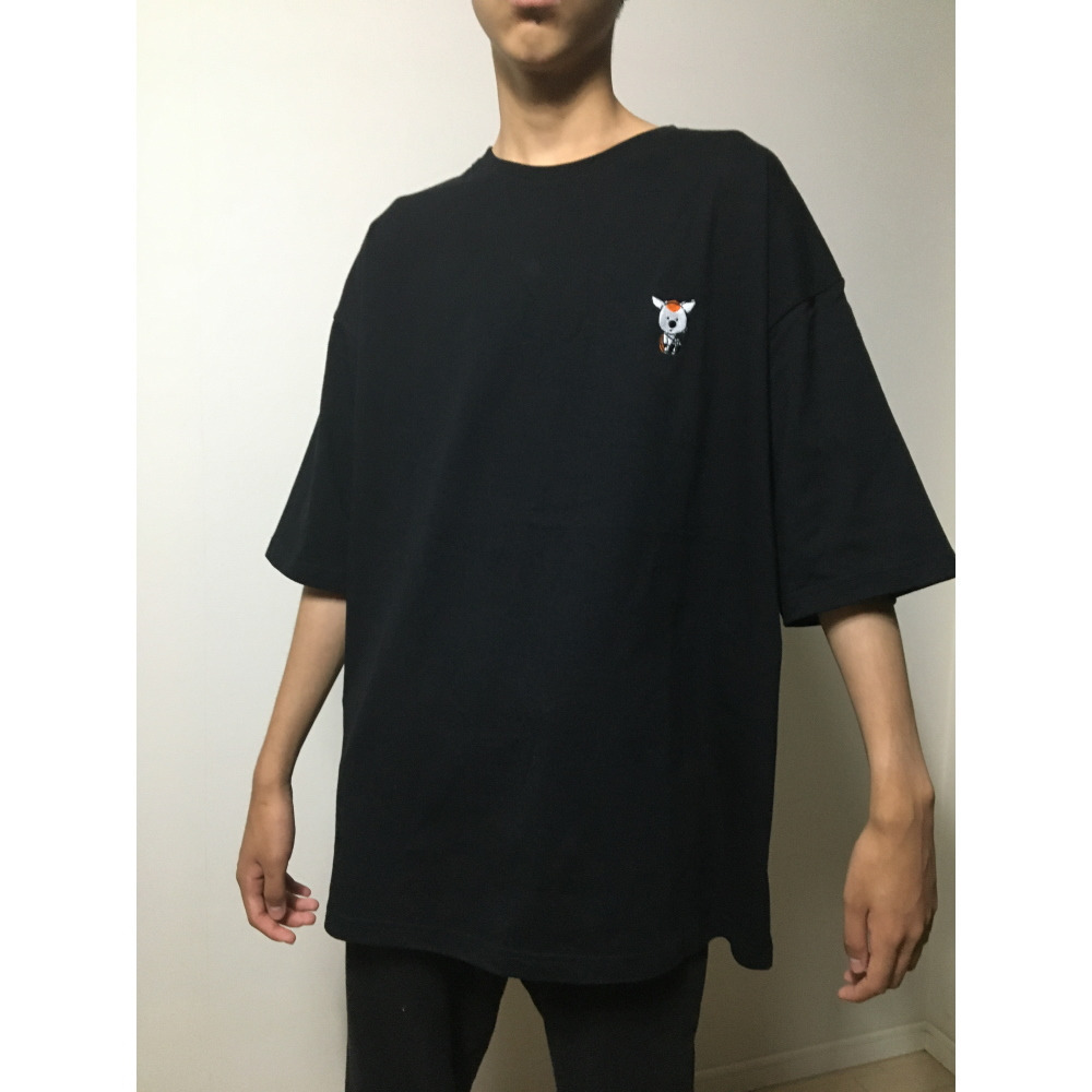 ビッグシルエット刺繍Tシャツ ベイビーシカッチェ BLK｜バンビシャス 
