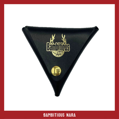 レザー三角コインケース（ブラック/レッド）