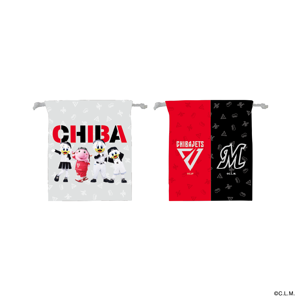 千葉ジェッツ×千葉ロッテマリーンズ 巾着 詳細画像 1
