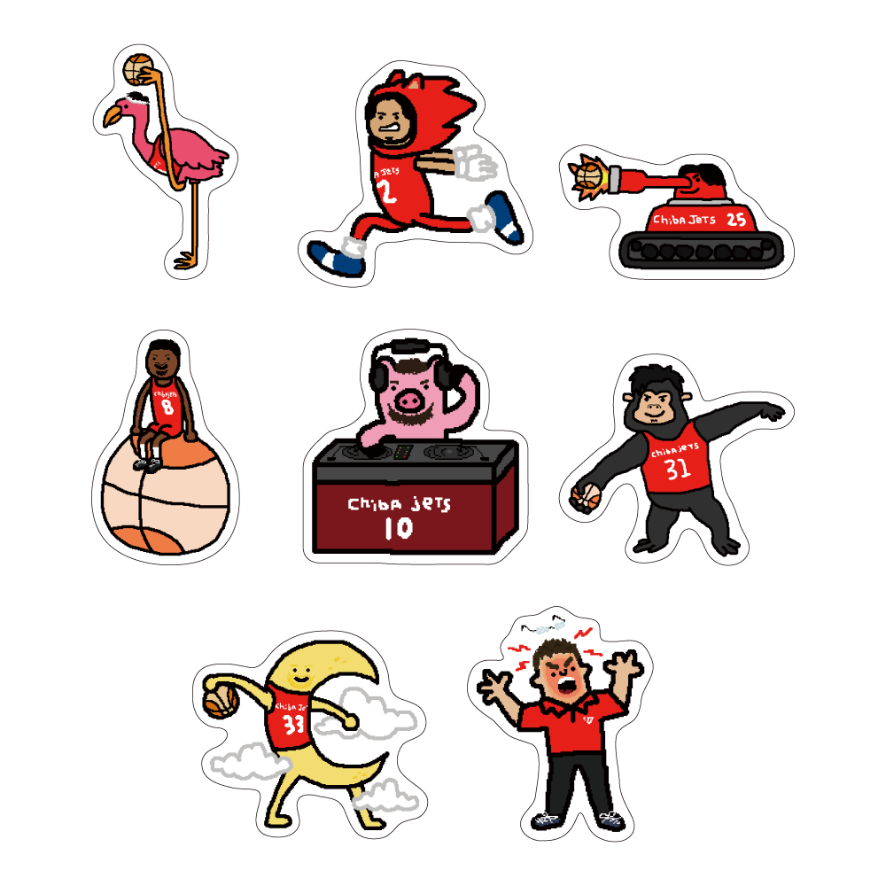 CHIBAJETS&times;NBA PAINT ダイカットステッカ－(全8種) 詳細画像 #1 渡邊 雄太 2