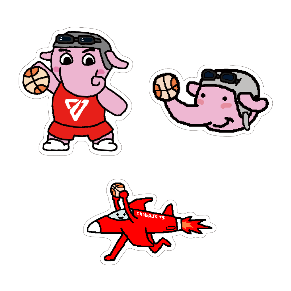 CHIBAJETS&times;NBA PAINT ｽﾃｯｶｰｾｯﾄ(3枚) 詳細画像 1