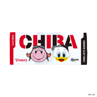 千葉ジェッツ×千葉ロッテマリーンズ フェイスタオル（イラスト）