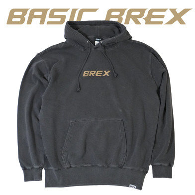 BASIC BREX ワンポイントフーディー（GOLDリフ）ヴィンテージブラック