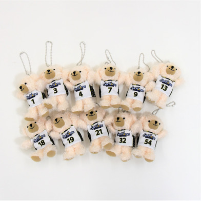 【サンクスSALE　5/25(木)18:00～6/21(水)23:59】2022-23 ユニベアキーホルダー ベージュベア×ホワイトユニ