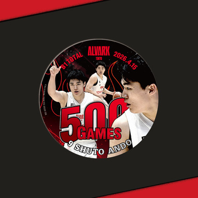 安藤選手B1個人通算500試合出場記念缶バッジ