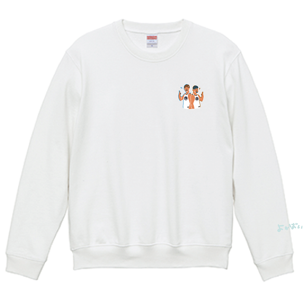 【オンライン限定】＜りそなグループ Bリーグオールスター 2026＞方言イラスト クルーネックスウェットトレーナー(ホワイト) 詳細画像 よかばい 1