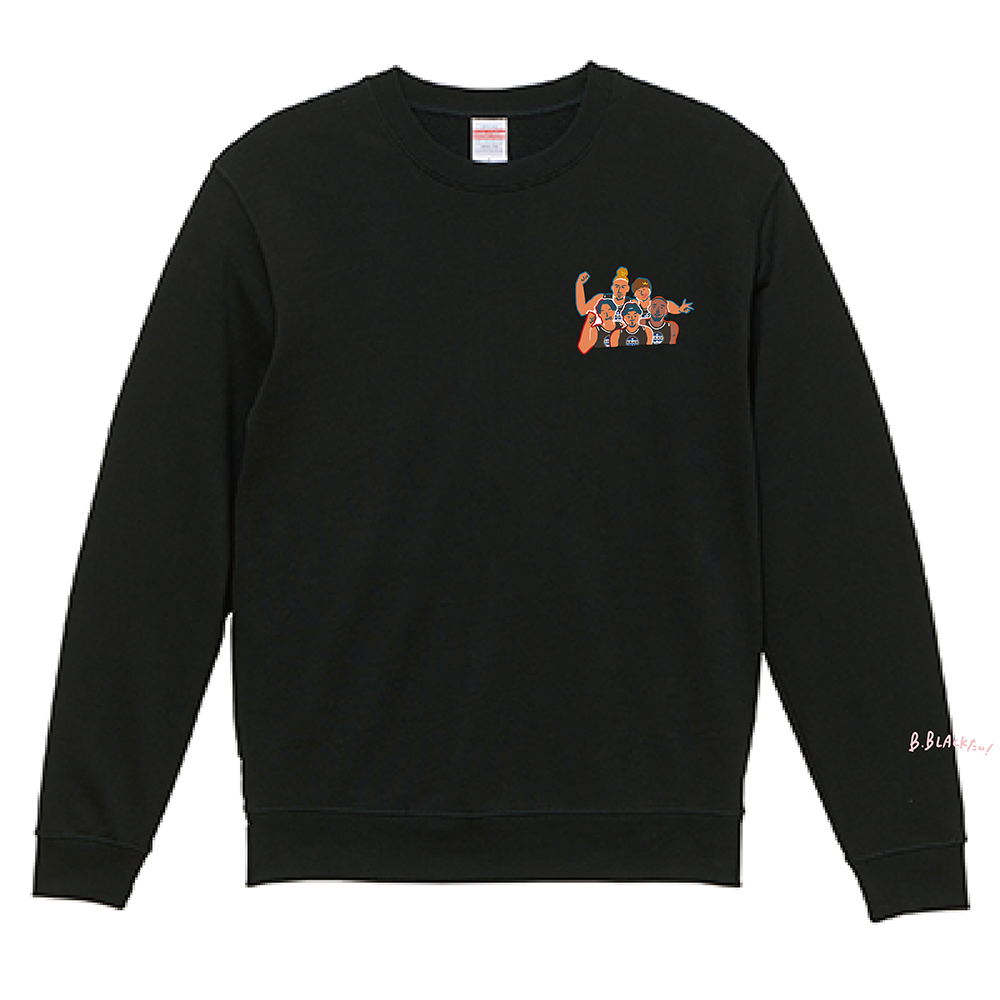 【オンライン限定】＜りそなグループ Bリーグオールスター 2026＞方言イラスト クルーネックスウェットトレーナー(ブラック) 詳細画像 B.BLACKたい！ 1