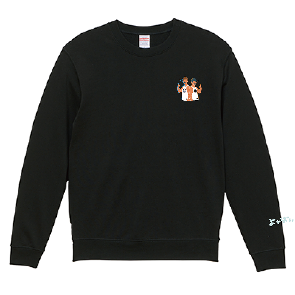 【オンライン限定】＜りそなグループ Bリーグオールスター 2026＞方言イラスト クルーネックスウェットトレーナー(ブラック) 詳細画像 よかばい 1