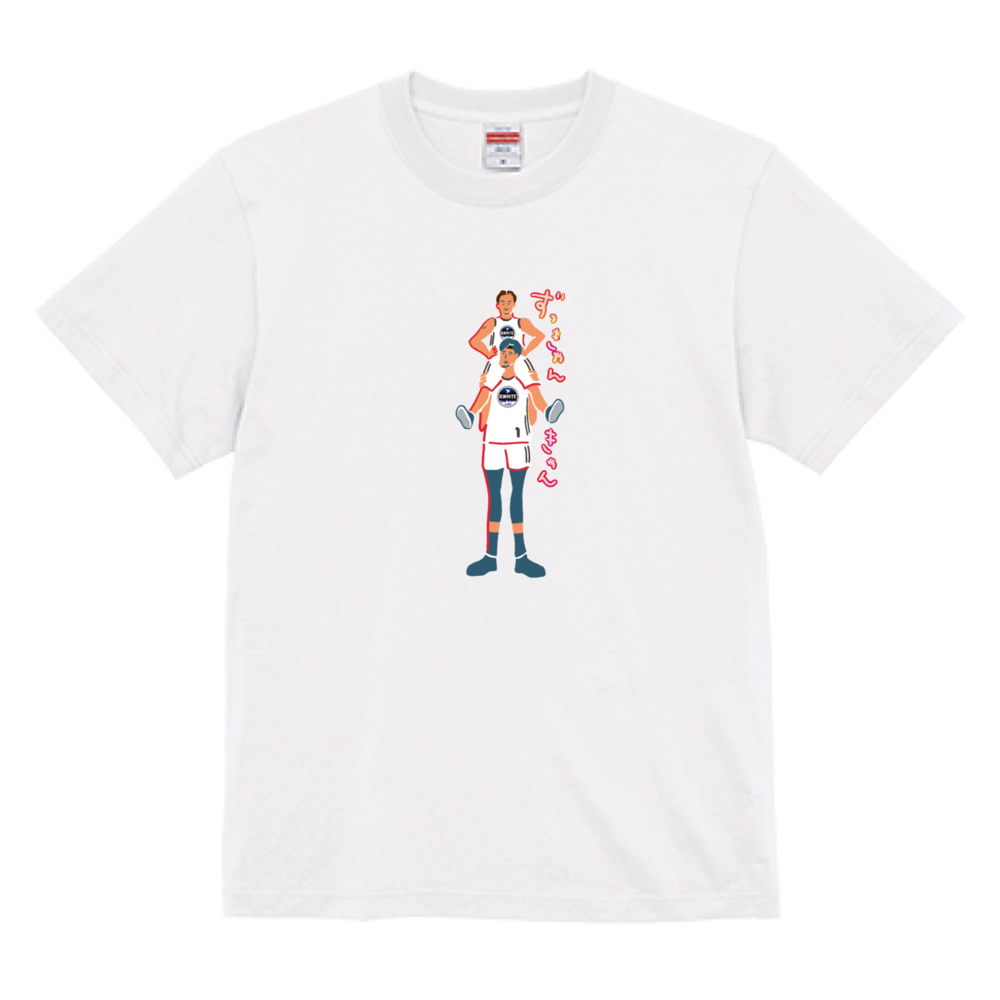 【オンライン限定】＜りそなグループ Bリーグオールスター 2026＞方言イラスト Tシャツ(ホワイト) 詳細画像 ずっきゃんきゃん 1