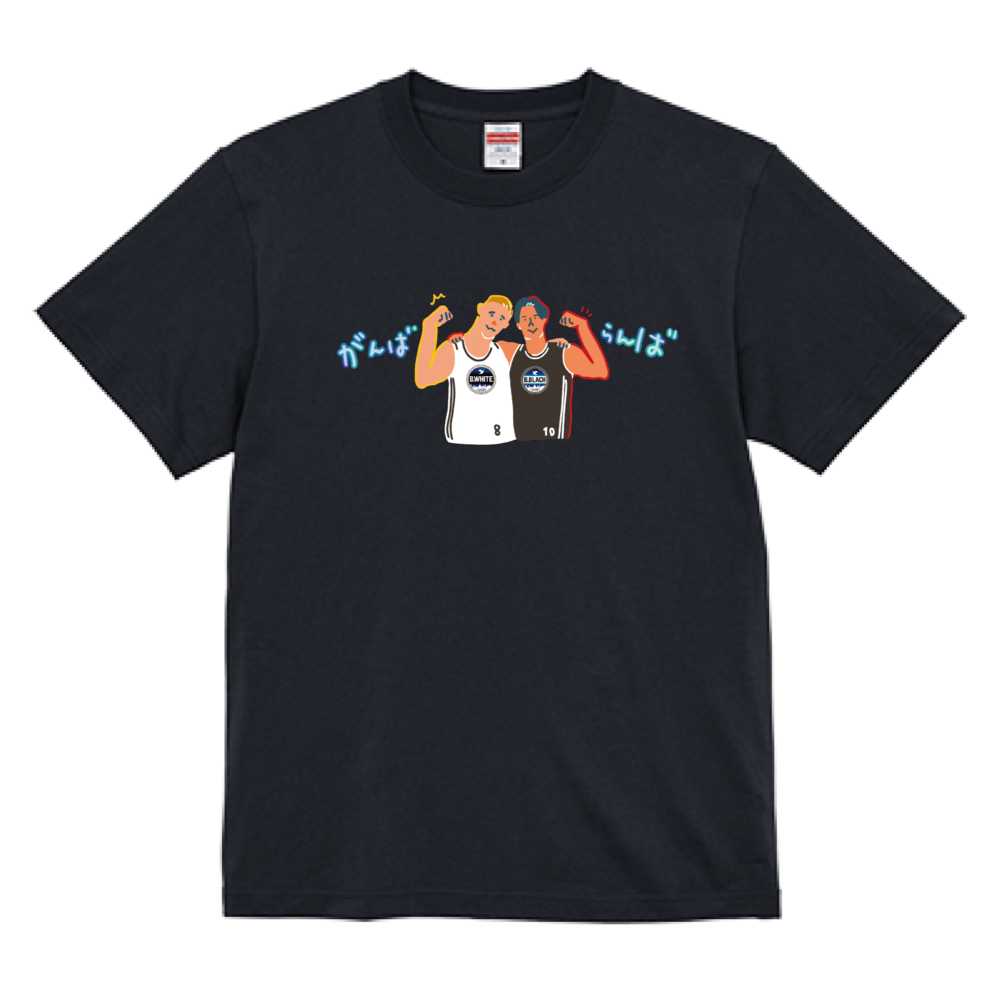 【オンライン限定】＜りそなグループ Bリーグオールスター 2026＞方言イラスト Tシャツ(ブラック) 詳細画像 がんばらんば 1