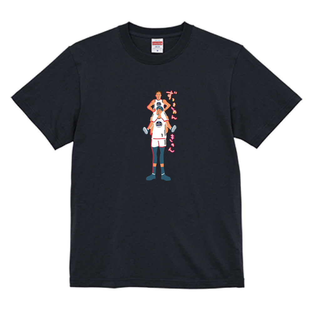 【オンライン限定】＜りそなグループ Bリーグオールスター 2026＞方言イラスト Tシャツ(ブラック) 詳細画像 ずっきゃんきゃん 1