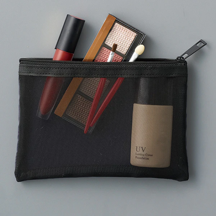 【オンライン限定】＜りそなグループ Bリーグオールスター 2026＞方言イラスト メッシュポーチ(ブラック) 詳細画像 ずっきゃんきゃん 3