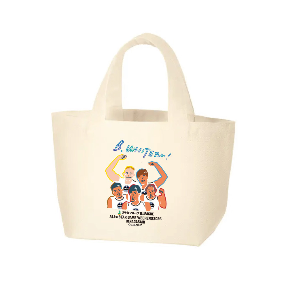 ＜りそなグループ Bリーグオールスター 2026＞方言イラスト ミニトートバッグ 詳細画像 B.WHITEたい！ 1