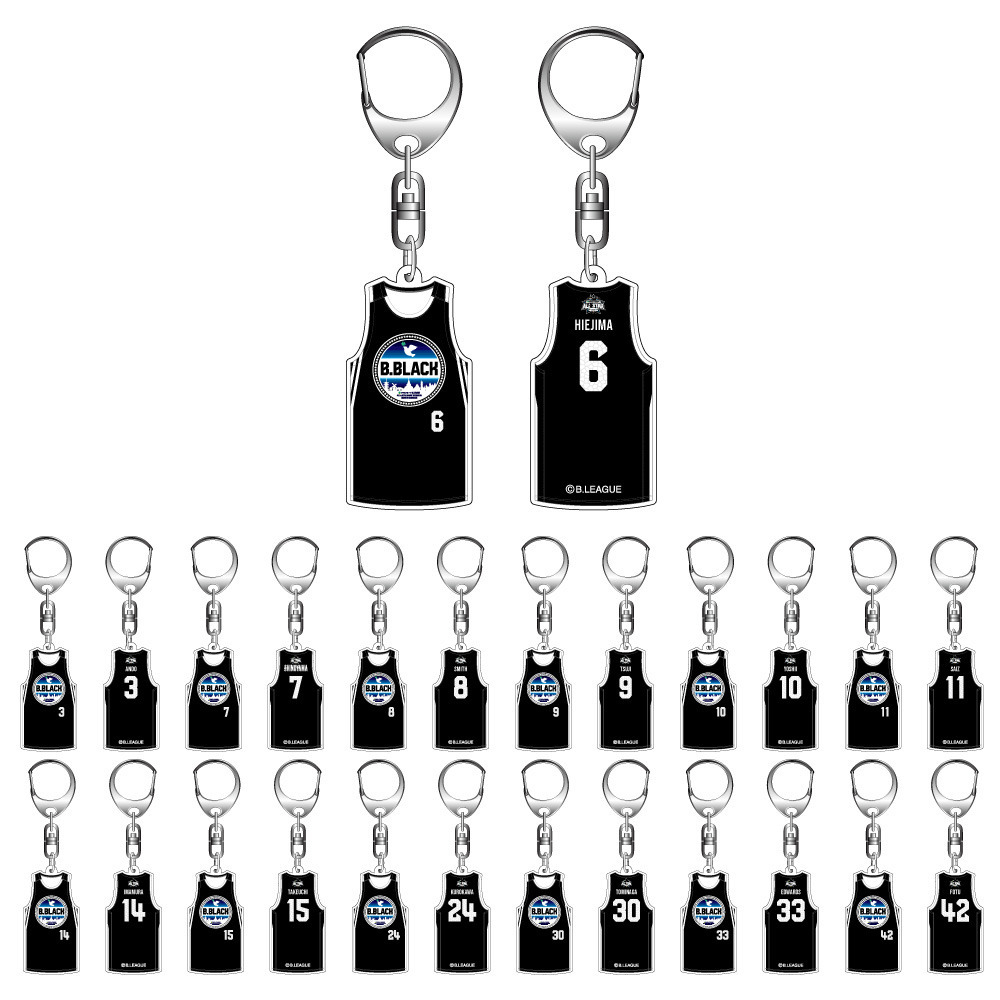 ＜りそなグループ Bリーグオールスター 2026＞ユニ型アクリルキーホルダー（B.BLACK） 詳細画像 B.BLACK 2