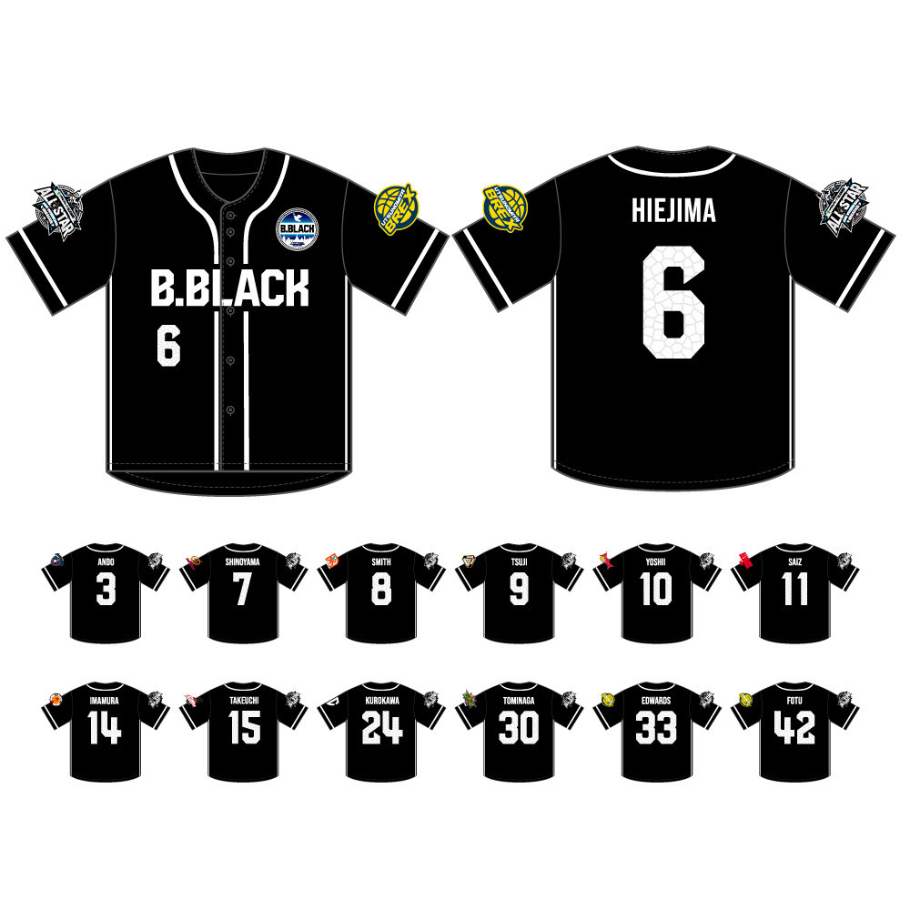 ＜りそなグループ Bリーグオールスター 2026＞ベースボールシャツ（B.BLACK） 詳細画像 B.BLACK 1