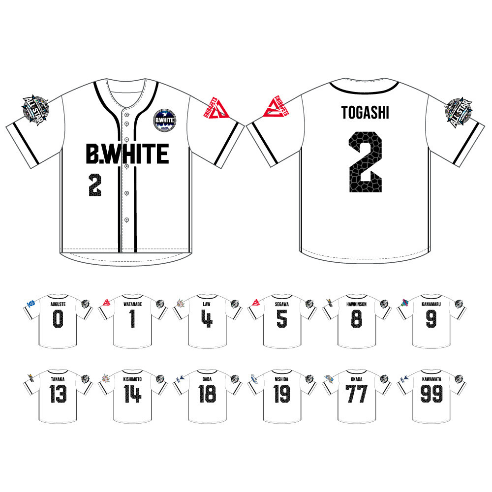 ＜りそなグループ Bリーグオールスター 2026＞ベースボールシャツ（B.WHITE） 詳細画像 B.WHITE 1