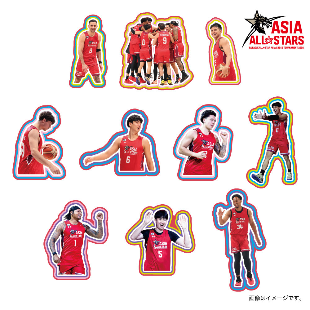 【オンライン限定】＜りそなグループ Bリーグオールスター 2026＞名場面フレークシールシート(B.LEAGUE ALL-STAR ASIA CROSS TOURNAMENT 2026)ASIA ALL-STARS 詳細画像 1カラー 1