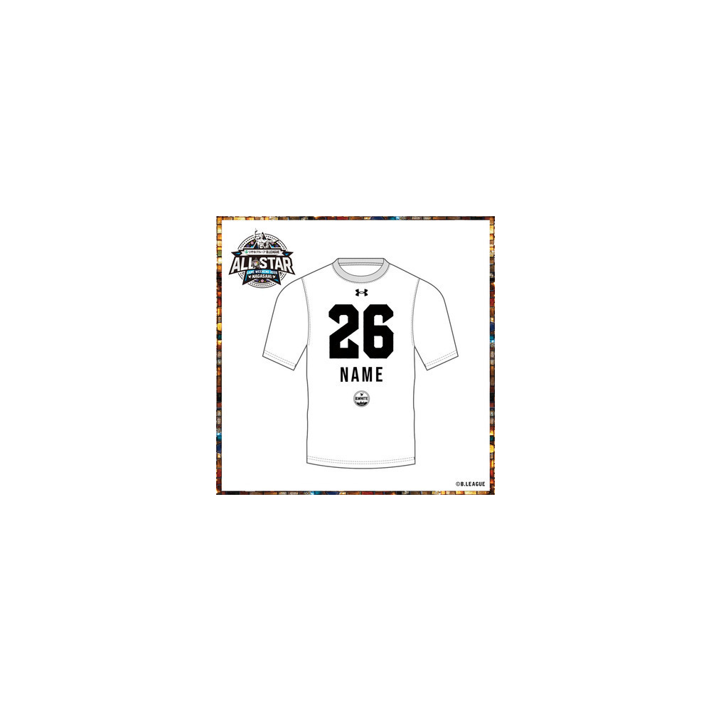 ＜りそなグループ Bリーグオールスター 2026＞ 半袖Tシャツ（B.WHITE）ネーム＆ナンバー加工あり 詳細画像 #0 AUGUSTE（ザック・オーガスト） 1