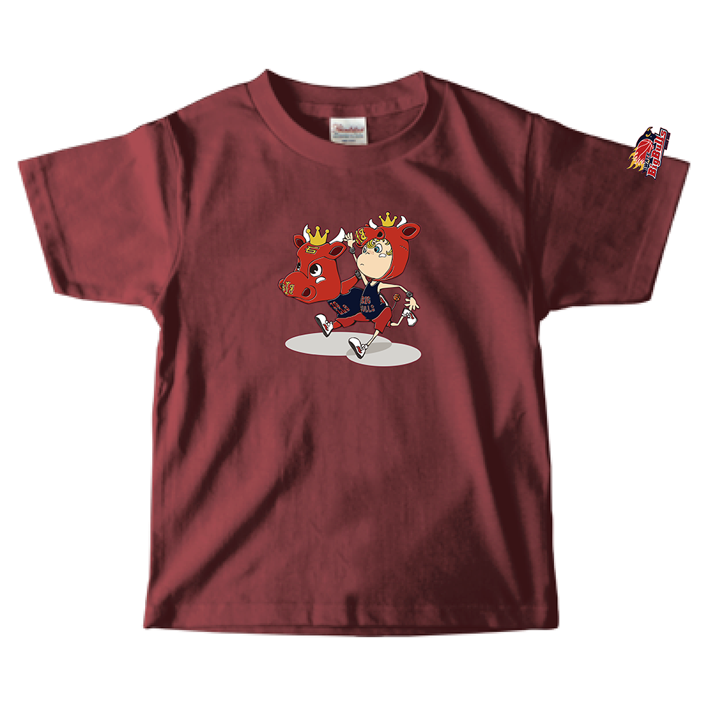 「映画 えんとつ町のプペル ~約束の時計台~」コラボキッズTシャツ(岩手ビッグブルズ) 詳細画像 バーガンディ 1