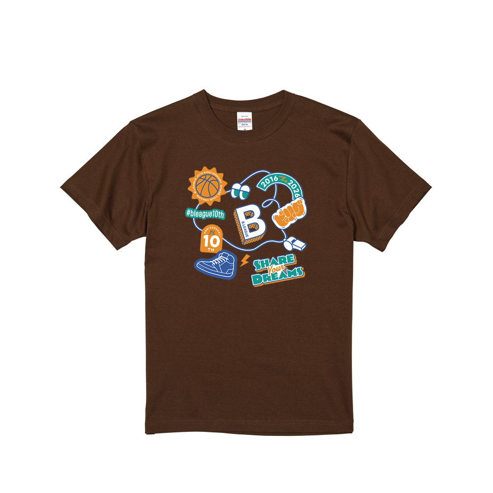【全5色】B.LEAGUE 10th ANNIVERSARY Share your dreams Graphic T-shirt 詳細画像 チャコール 1