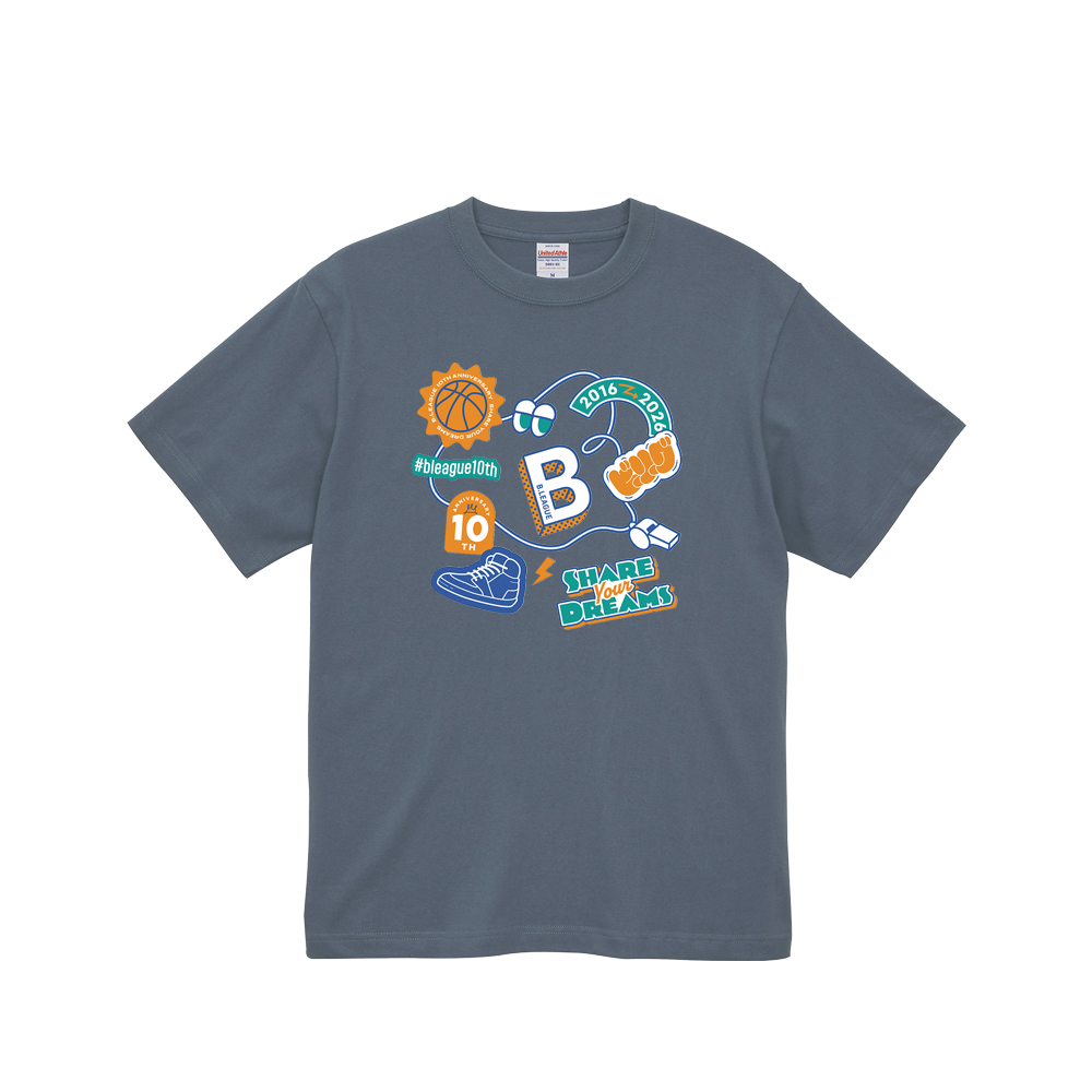 【全5色】B.LEAGUE 10th ANNIVERSARY Share your dreams Graphic T-shirt 詳細画像 ヘイジーネイビー 1