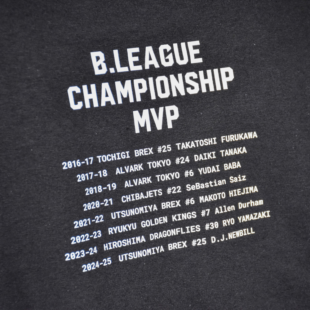 【全2色】B.LEAGUE 10th ANNIVERSARY CHAMPIONSHIP MVP T-shirt 詳細画像 ブラック 4