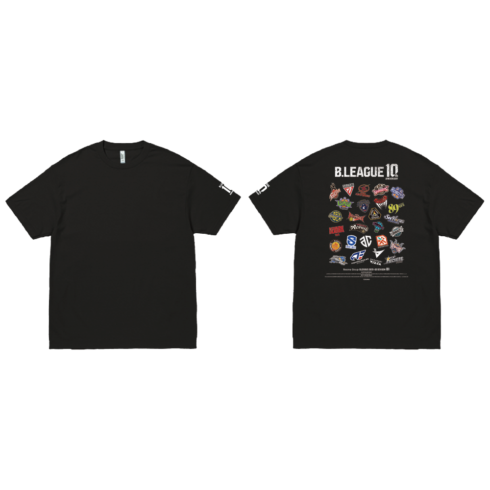 【全2色】B.LEAGUE 10th ANNIVERSARY B1 ALL CLUB T-shirt 詳細画像 ブラック 1