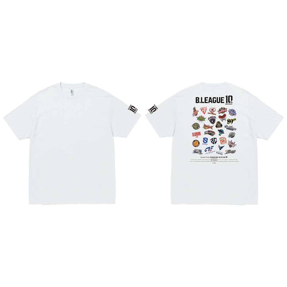【全2色】B.LEAGUE 10th ANNIVERSARY B1 ALL CLUB T-shirt 詳細画像 ホワイト 1